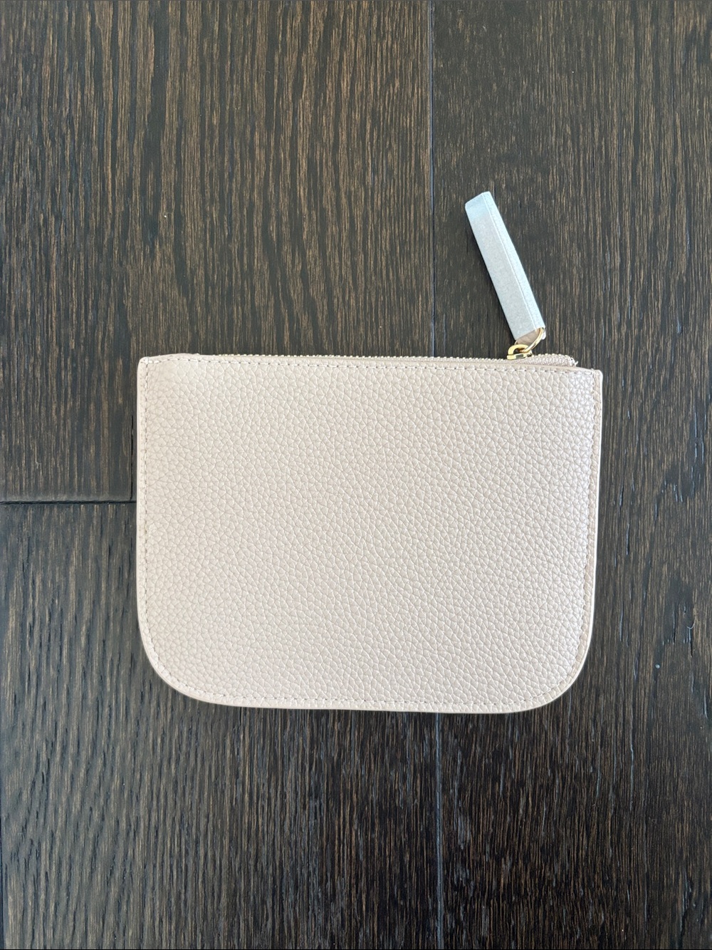 Chloe Zip Pouch in Beige with Gold Studs - Picture 2 of 3
